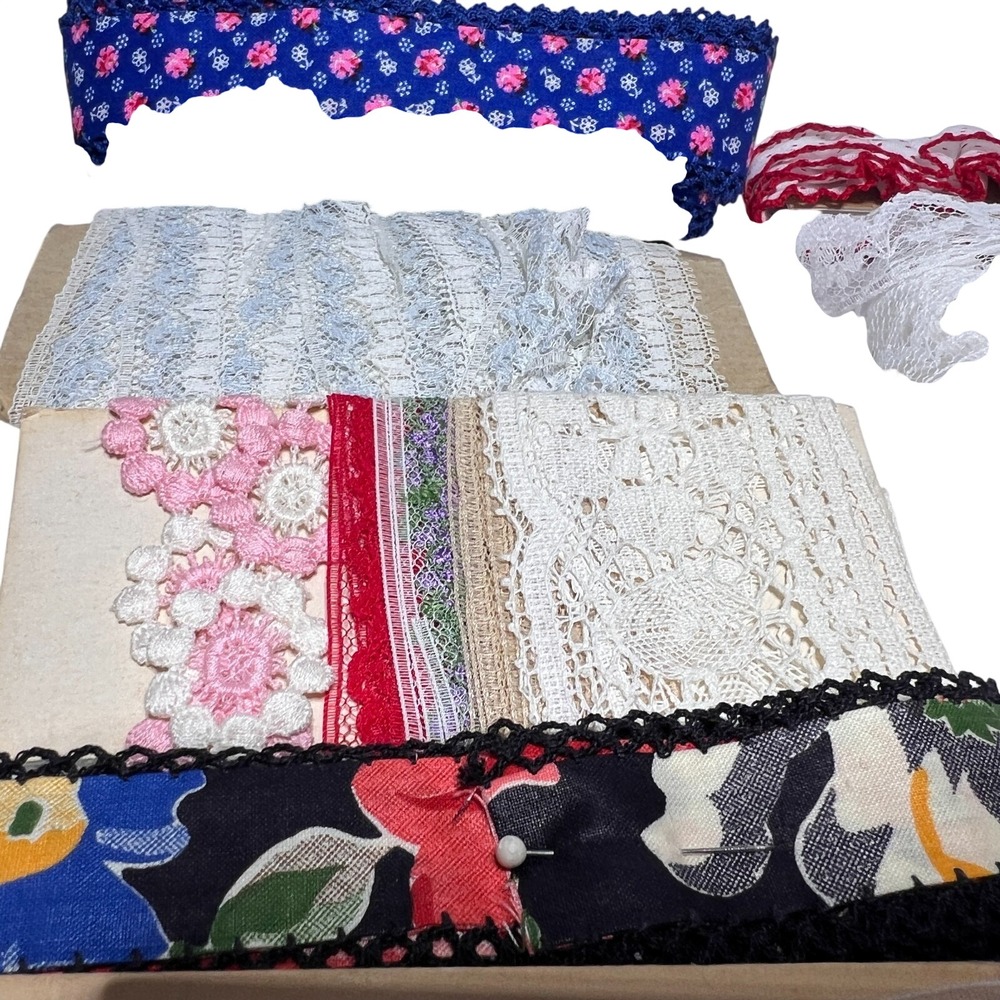 Bulk Lot of Vintage Lace Edging Ribbons Grannycore Sewing Crafting Lace Trim - Picture 5 of 16